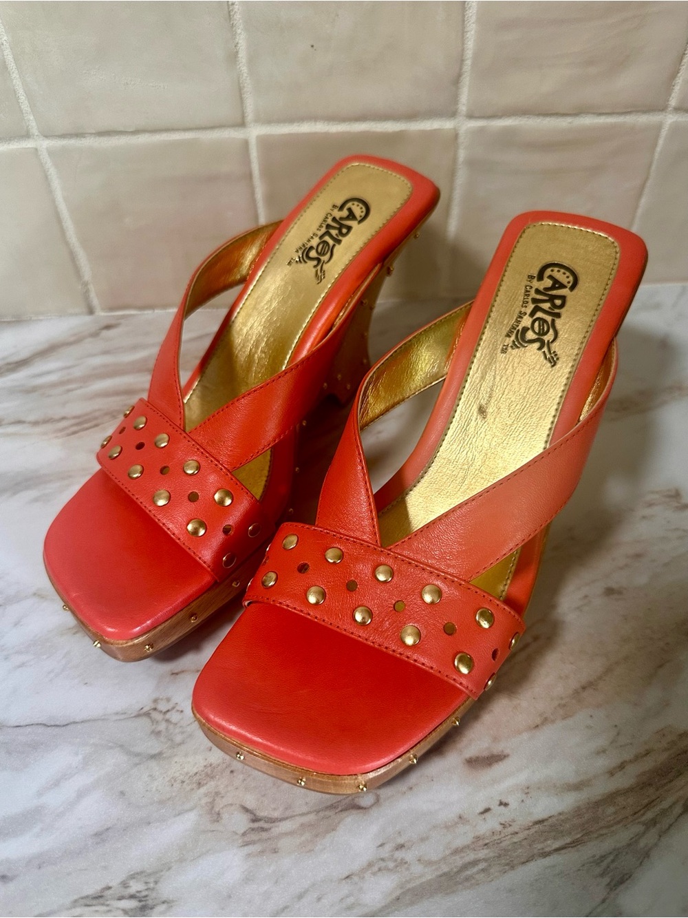 Carlos by Carlos Santana Vintage Y2K wedge sandal